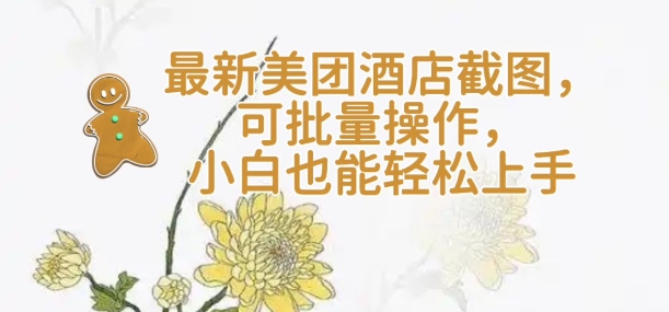 【轻云】最新美团酒店截图，可批量操作，小白也能轻松上手-米落轻创