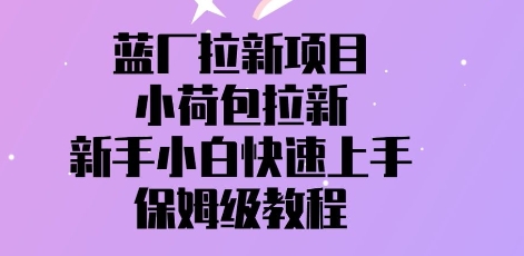 蓝厂拉新项目，小荷包拉新，新手小白快速上手，保姆级教程-米落轻创