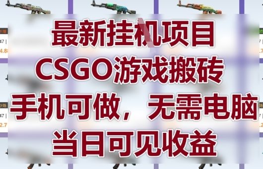 最新挂G项目，CSGO游戏搬砖，手机可做，无需电脑，当日见收益【揭秘】-米落轻创