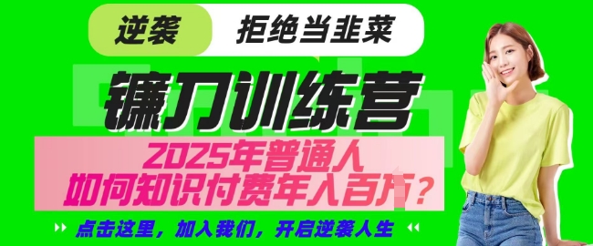 【网创项目终点站-镰刀训练营超级IP合伙人】25年普通人如何通过知识付费实现逆袭【揭秘】-米落轻创