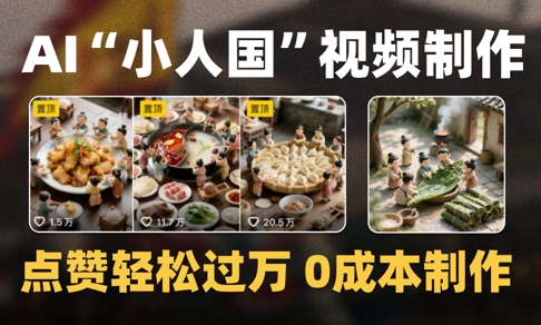 爆款1000W+播放微缩景观迷你小人国AI视频0成本制作全流程教学-米落轻创