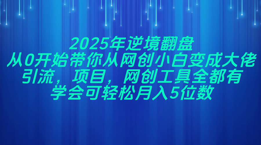 （14473期）2025年逆境翻盘，从0开始带你从网创小白变成大佬，引流，项目，网创工…-米落轻创