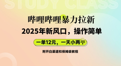 哔哩哔哩暴力拉新：2025年新风口，一单12元，一天数张(附开白渠道和保姆级教程)-米落轻创