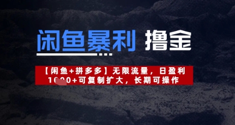闲鱼暴利撸金无限流量，日盈利几张，可复制扩大，长期可操作-米落轻创