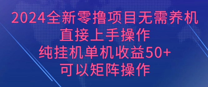 2024全新零撸项目，无需养机，直接上手操作 纯挂JI，单机收益50+，可以矩阵操作-米落轻创