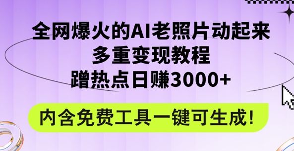 2024年最新赛道AI老照片项目，容易上热门，可全平台操作，操作简单，日入1k-米落轻创