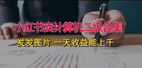 小红书卖计算机二级合集，发发图片 一天收益能上千-米落轻创