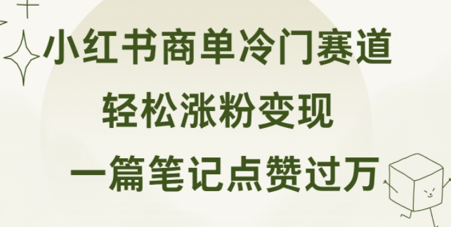 小红书商单冷门赛道 一篇笔记点赞过万 轻松涨粉变现-米落轻创