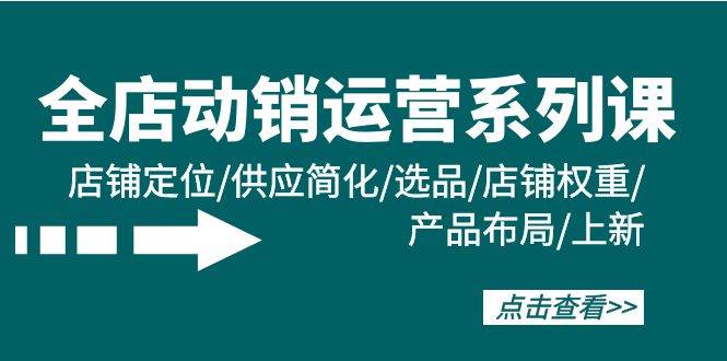 全店·动销运营系列课：店铺定位/供应简化/选品/店铺权重/产品布局/上新-米落轻创