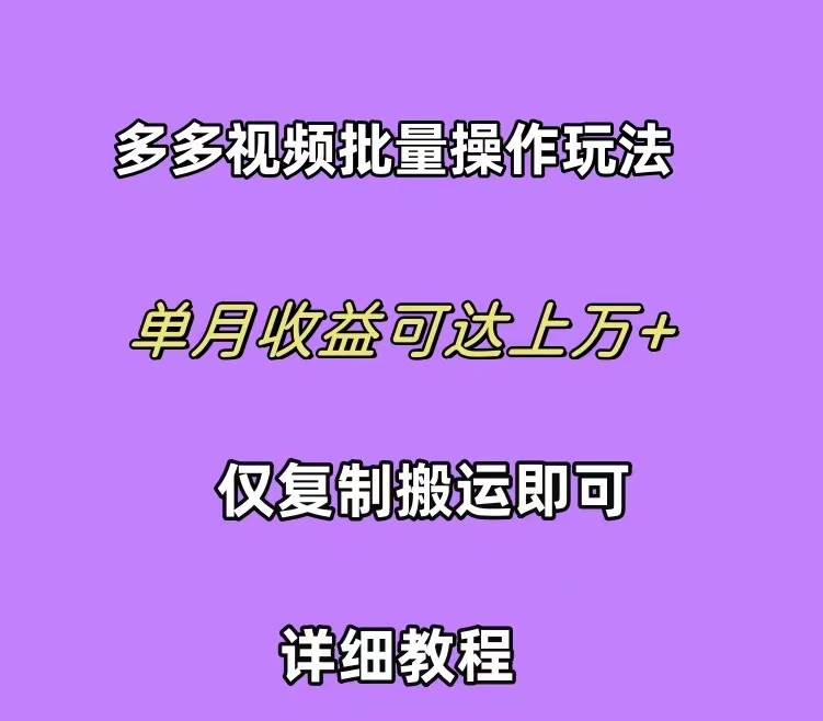 拼多多视频带货快速过爆款选品教程 每天轻轻松松赚取三位数佣金 小白必…-米落轻创