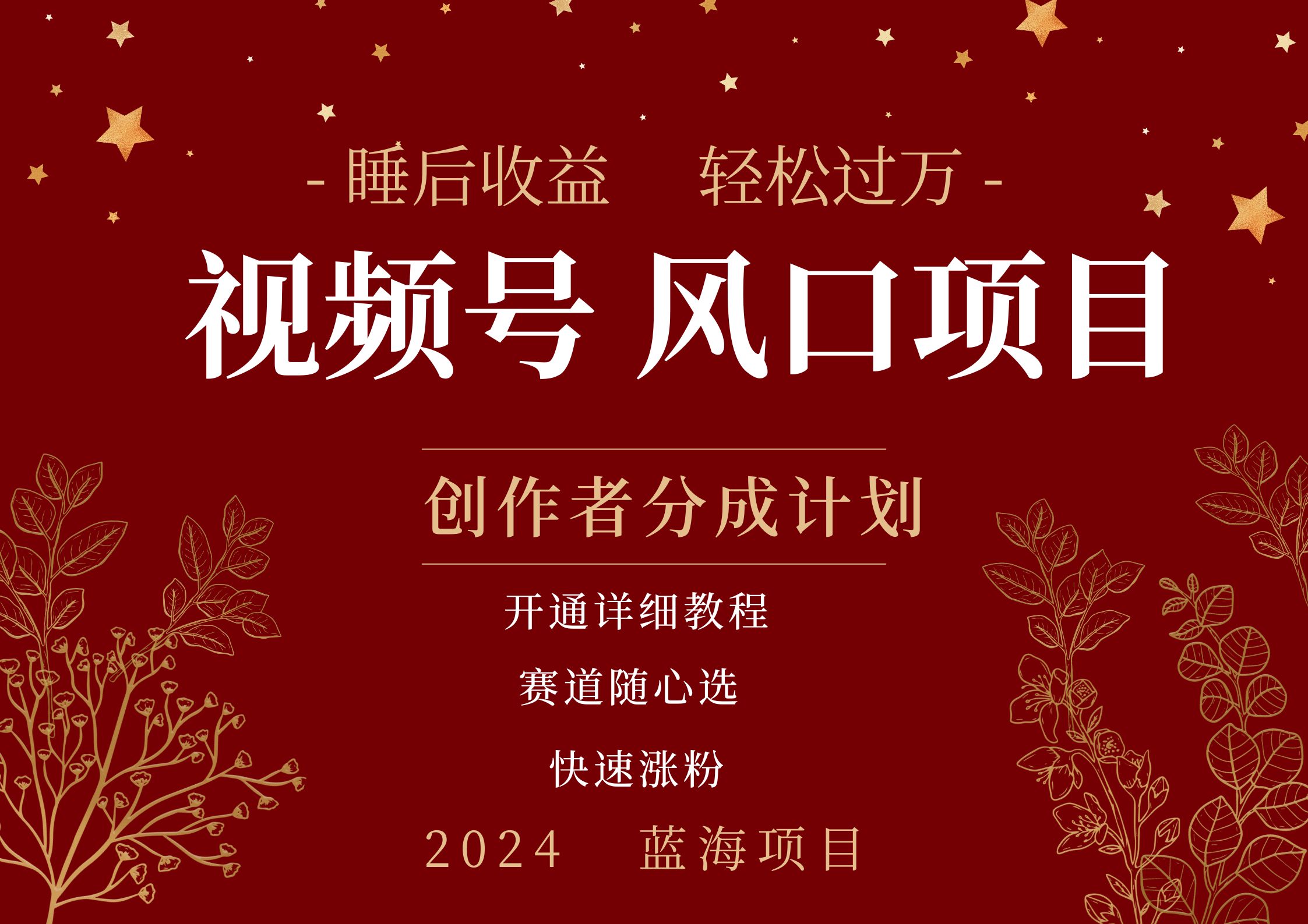拥有睡眠收益的微信视频号大风口项目，轻松月入过万+，多赛道选择，可矩阵，玩法简单轻松上手-米落轻创