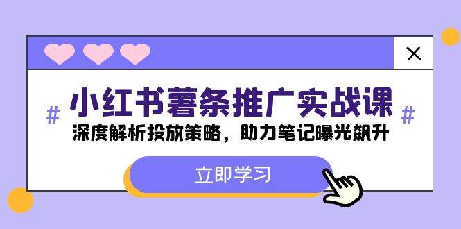 小红书-薯 条 推 广 实战课：深度解析投放策略，助力笔记曝光飙升-米落轻创