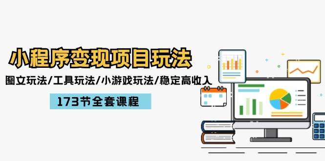 小程序变现项目玩法：图文玩法/工具玩法/小游戏玩法/稳定高收入/173节课程-米落轻创