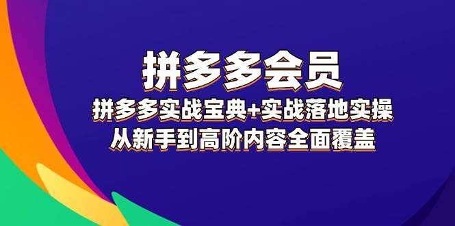 拼多多 会员，拼多多实战宝典+实战落地实操，从新手到高阶内容全面覆盖-米落轻创