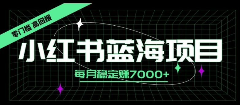 小红书蓝海项目，零门槛、高回报，每月稳定赚7000+-米落轻创