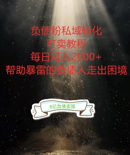 负债粉掘金计划，帮助负债者解决问题，债务规划，债务重组，最好的变现方式【揭秘】-米落轻创