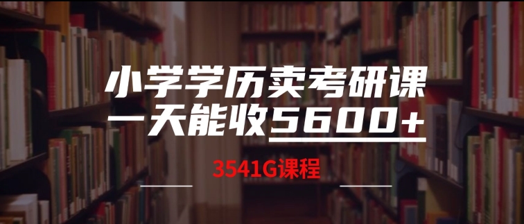 小学学历卖考研课程，一天收5600(附3541G考研合集)-米落轻创