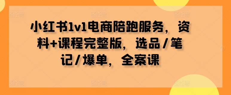小红书1v1电商陪跑服务，资料+课程完整版，选品/笔记/爆单，全案课-米落轻创