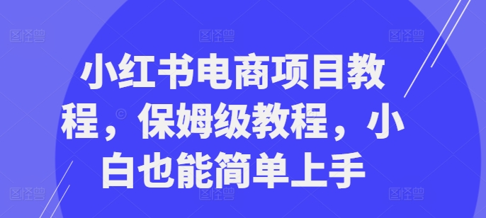小红书电商项目教程，保姆级教程，小白也能简单上手-米落轻创
