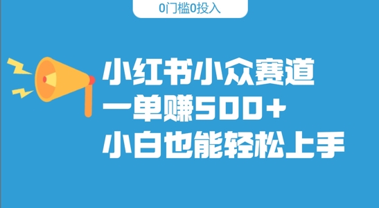小红书小众赛道，一单收500+，小白也能轻松上手-米落轻创