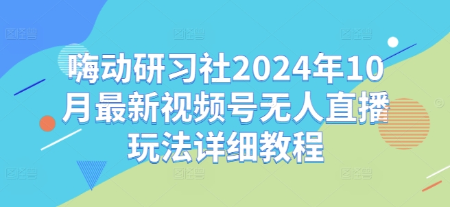 嗨动研习社2024年10月最新视频号无人直播玩法详细教程-米落轻创