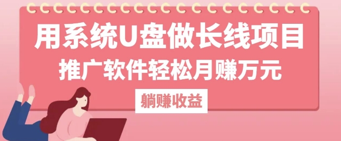 用系统U盘做长线项目，推广软件轻松月入过W-米落轻创